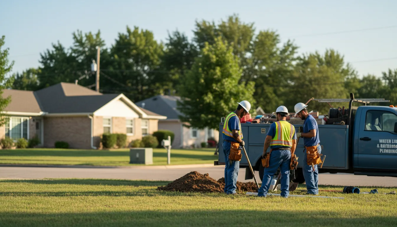 Residential water line and bathroom plumbing service in Lakewood, WA